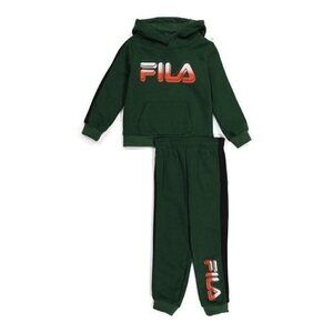 FILA Little Boy/Toddler Hoodie And Jogger Set HUNTER GREEN Size 4